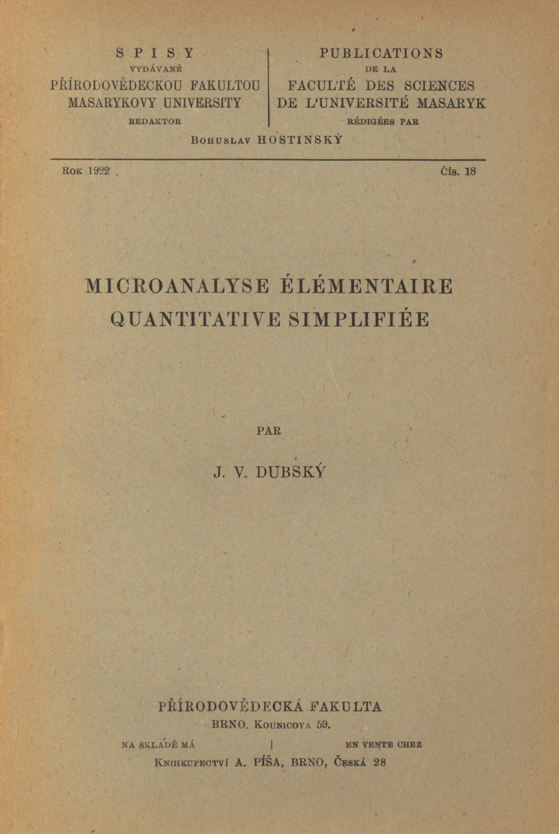 Obálka pro Microanalyse élémentaire quantitative simplifiée