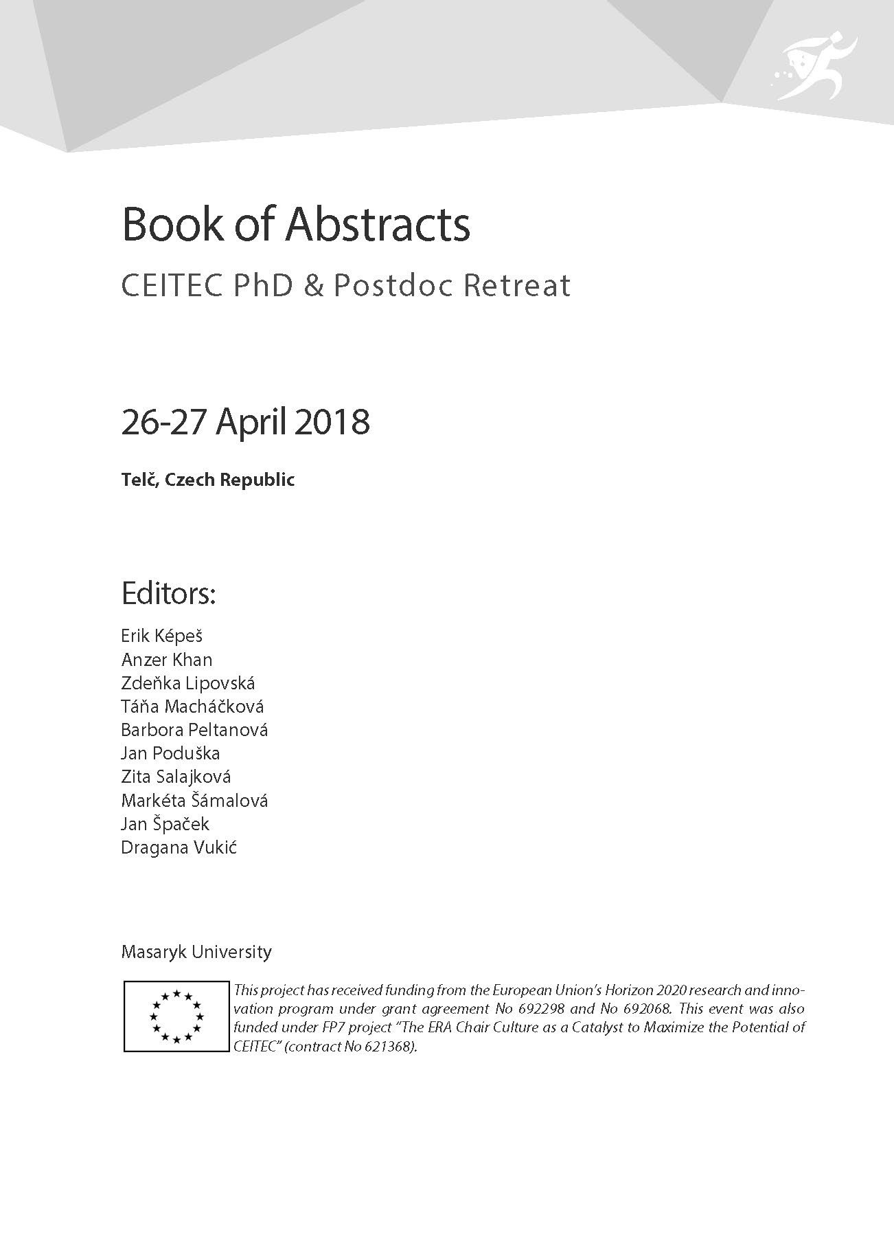 Obálka pro CEITEC PhD & Postdoc Retreat. Book of Abstracts