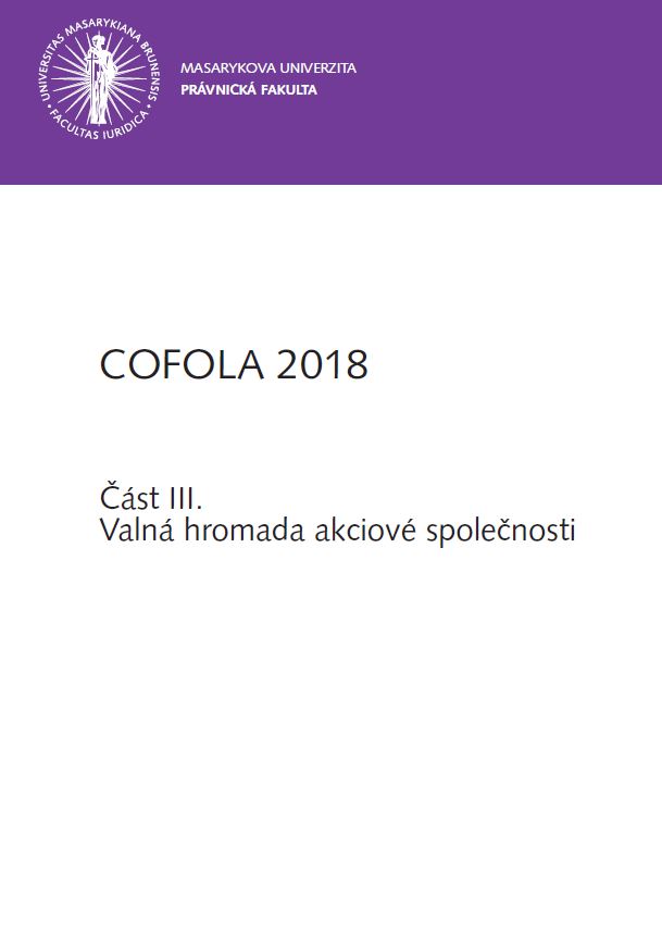 Obálka pro COFOLA 2018. Část III. - Valná hromada akciové společnosti
