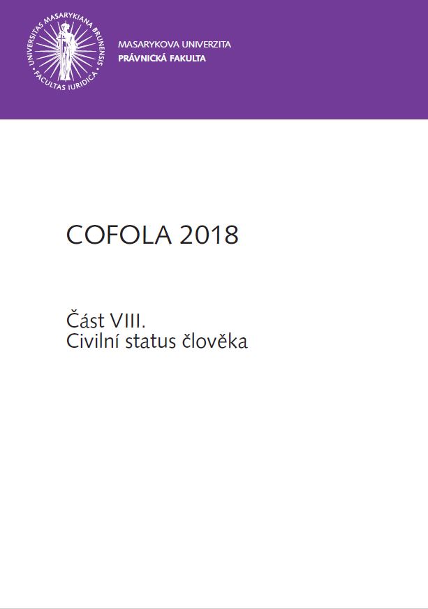 Obálka pro COFOLA 2018. Část VIII. - Civilní status člověka