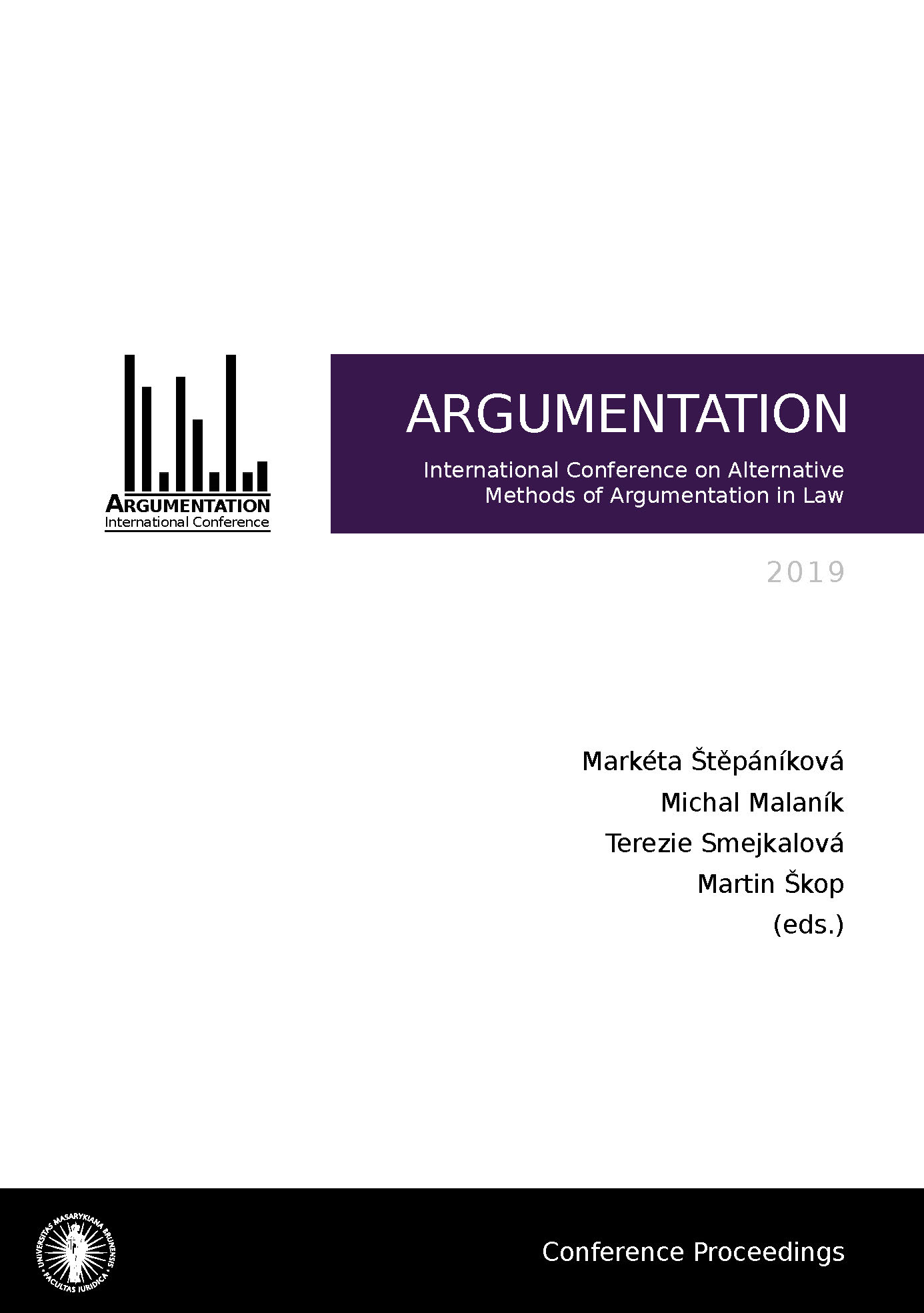 Obálka pro Argumentation 2019. International Conference on Alternative Methods of Argumentation in Law