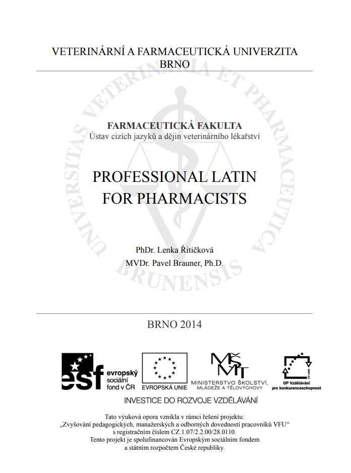 Obálka pro Professional latin for pharmacists