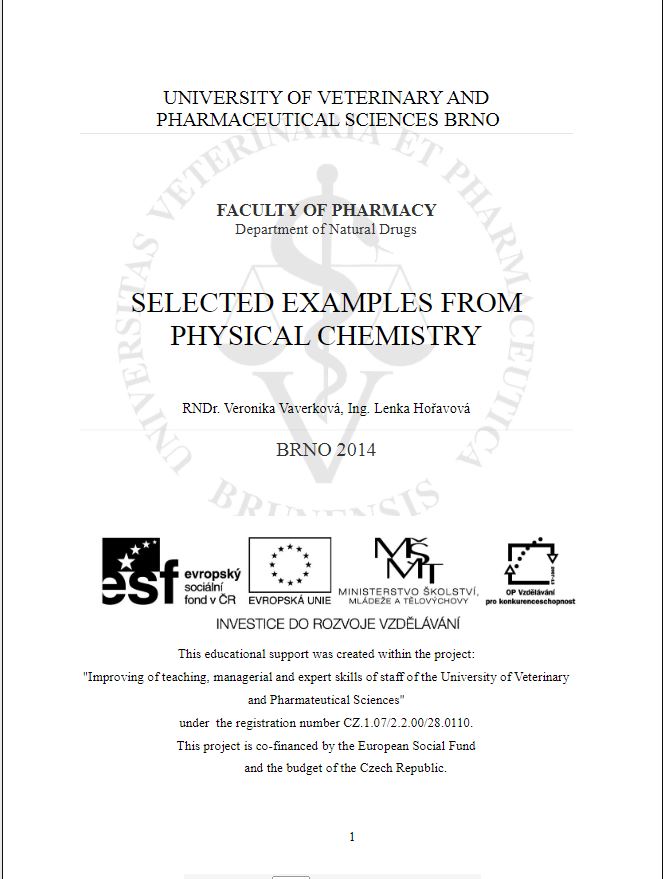 Obálka pro Selected examples from physical chemistry