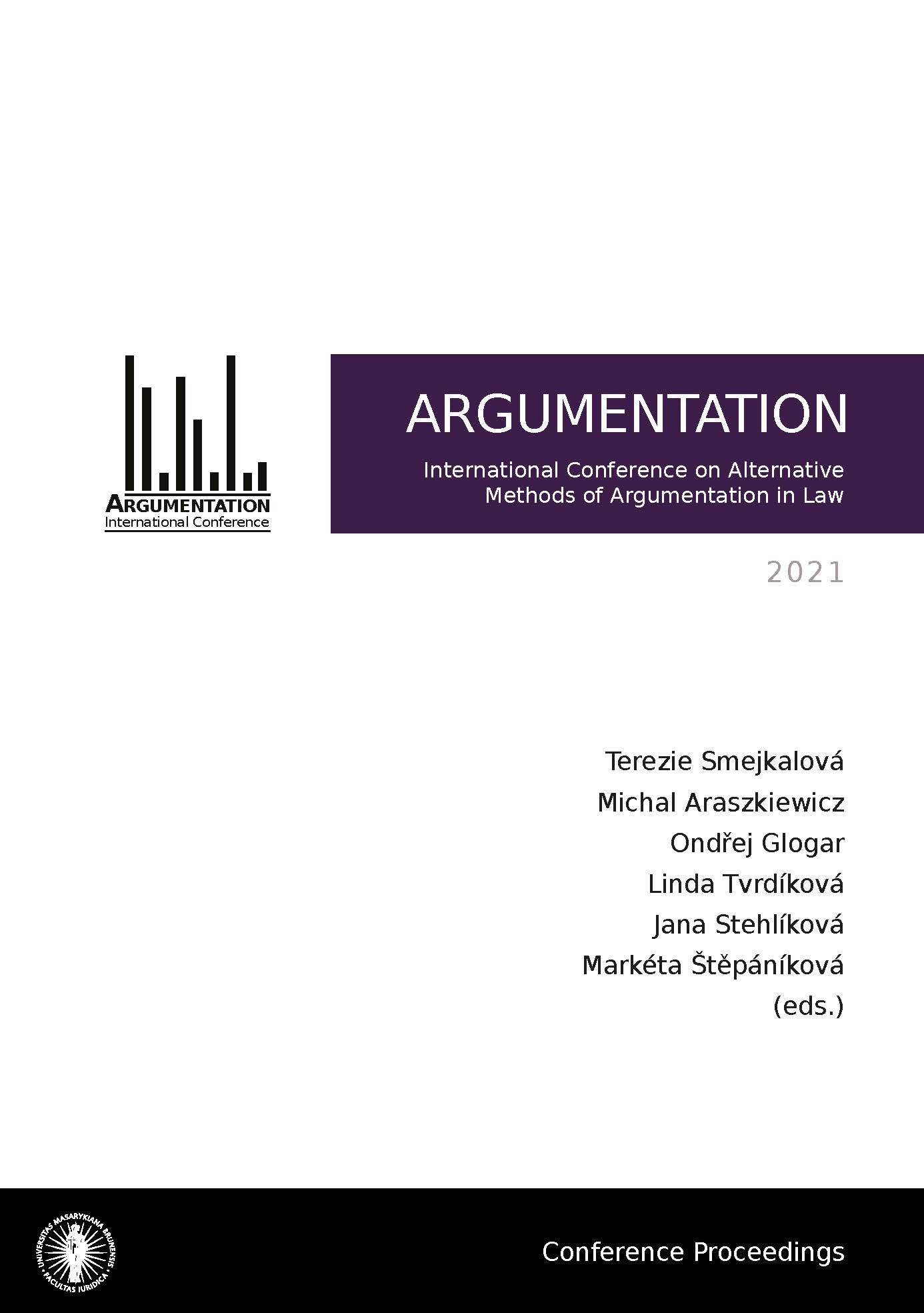 Obálka pro Argumentation 2021. International Conference on Alternative Methods of Argumentation in Law