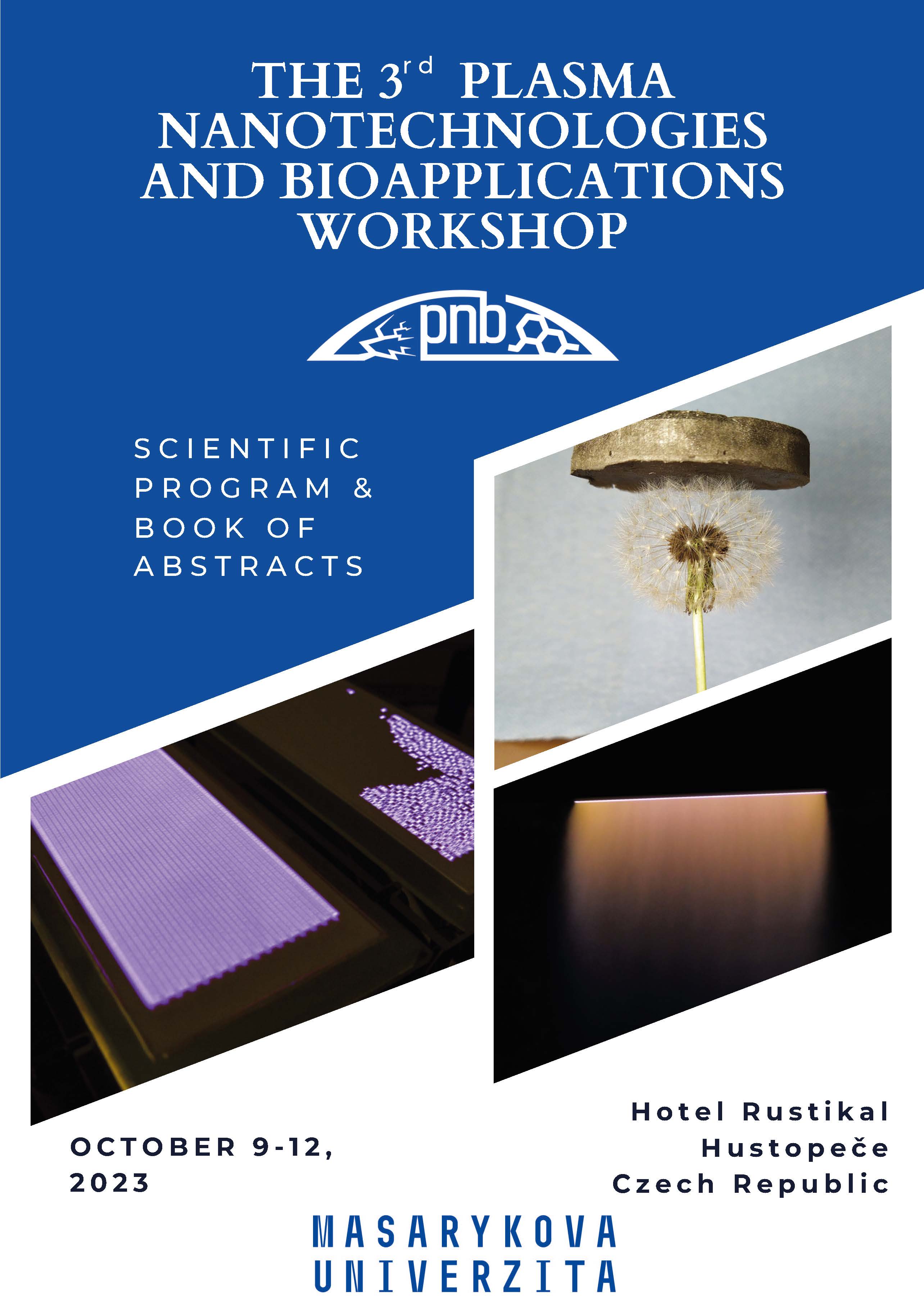 Obálka pro The 3rd Plasma Nanotechnologies and Bioapplications Workshop. Scientific Program & Book of Abstracts