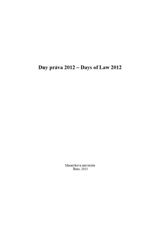Obálka pro Dny práva 2012