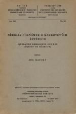 Několik poznámek o Markovových řetězech/Quelques remarques sur les chaînes de Markoff (Cover image)