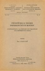 Příspěvek k teorii diferenčních rovnic/Contribution à la théorie des équations aux différences finies (Cover image)