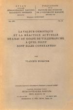 Související publikace: La valeur osmotique et la réaction actuelle de l’eaur du golfe de villefranche, á quel point sont elles constantes?