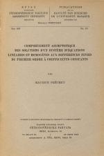 Comportement asymptotique des solutions d’un système d’équations linéaires et homogènes aux difficients constants (Cover image)