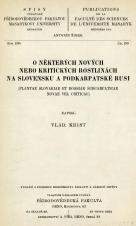 O některých nových nebo kritických rostlinách na Slovensku a Podkarpatské Rusi (Cover image)