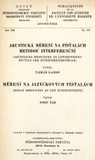 Související publikace: Akustická měření na píšťalách metodou interferenční