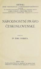 Národnostní právo československé (Cover image)