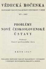 Související publikace: Vědecká ročenka právnické fakulty Masarykovy university v Brně. 15. Úvod (1947)