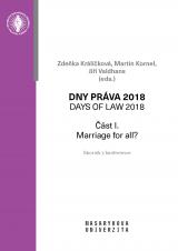 Obálka pro Dny práva 2018. Marriage for all?