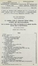 O vztahu jodu k činnosti štítné žlázy, zvláště při thyreotoxikose / Sur la relation entre l’iode et la fonction de la glande thyroïde, surtout dans la thyréotixi (Cover image)