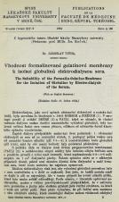 Vhodnost formalinované gelatinové membrany k isolaci globulinů elektrodialysou sera / The Suitability of the Formalin-Gelatine-Membrane for the Isolation of Globuline by Electrodialysis of the Serum (Cover image)