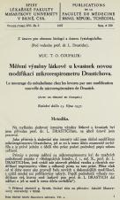 Související publikace: Měření výměny látkové u kvasinek novou modifikací mikrorespirometru Drastichova / Le mesurage du métabolisme chez les levures par une modification nouvelle du microrespiromètre de Drastich