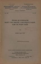 Étude de surfaces dont une droite canonique passe par un point fixe (Cover image)