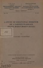 Související publikace: A study of ideational behavior of a garden-warbler, Sylvia Borin Borin : (Bodd)