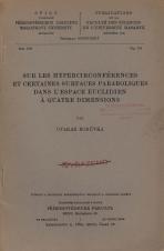 Sur les hypercirconférences et certaines surfaces paraboliques dans l’espace euclidien à quatre dimensions (Cover image)