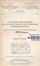 Sur les caracteres des points dans les espaces topologiques (Cover image)