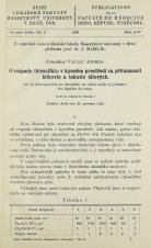 O rozpadu thiosulfátu v kyselém prostředí za přítomnosti bílkovin a tekutin tělových / Sur la décomposition du thiosulfate en milieu acide en présence des liquides du corps (Cover image)