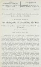 Vliv adstringentií na permabilitu žabí kůže / L'influence de quelques astrigents sur la perméabilité de la peau de grenouille (Cover image)