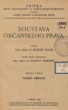 Soustava občanského práva. Kniha 1, Nauky obecné (Cover image)