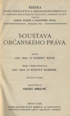 Soustava občanského práva. Kniha prvá, Nauky obecné. 2. vyd. (Cover image)