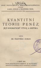 Kvantitativní teorie peněz : její dogmatický vývoj a kritika (Cover image)