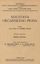 Soustava občanského práva. Kniha druhá, Práva věcná (Cover image)