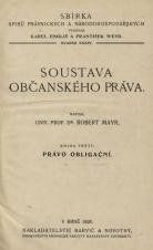 Soustava občanského práva. Kniha třetí, Právo obligační (Cover image)