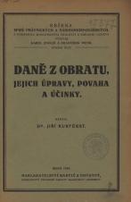 Daně z obratu, jejich úpravy, povaha a účinky (Cover image)