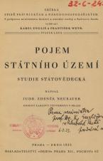 Pojem státního území : studie státovědecká (Cover image)