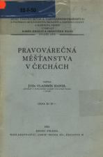 Související publikace: Pravovárečná měšťanstva v Čechách