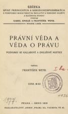 Právní věda a věda o právu : poznámky ke Kallabově a Englišově noetice (Cover image)