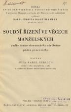 Soudní řízení ve věcech manželských podle česko-slovenského civilního práva procesního (Cover image)