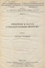 Příspěvky k nauce o praslovanském přízvuku (Cover image)