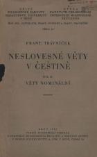 Neslovesné věty v češtině. Díl II, Věty nominání (Cover image)