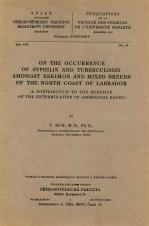 Obálka pro On the occurrence of syphilis and tuberculosis amongst eskimos and mixed breeds of the north coast of Labrador : a contribution to the question of the extermination of aboriginal races