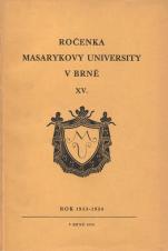 Obálka pro Ročenka Masarykovy university v Brně. XV, Rok 1933-1934