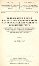 Obálka pro Morfologický rozbor a výklad Ptolemaiových zpráv o hydrografických poměrech komárenské pánve