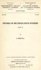 Obálka pro Studies on multiplicative systems. Part II.