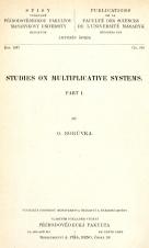 Obálka pro Studies on multiplicative systems. Part I