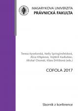 Obálka pro COFOLA 2017. Sborník z konference