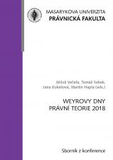 Obálka pro Weyrovy dny právní teorie 2018. Sborník z konference