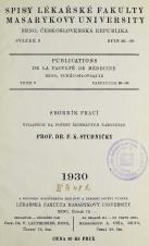 Obálka pro Sborník prací vydaných na počest šedesátých narozenin prof. dr. F. K. Studničky - INTRO