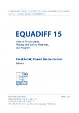 Obálka pro EQUADIFF 15. History, Personalities, Plenary and Invited Abstracts, and Program