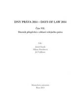 Obálka pro Dny práva 2014. Část VII. – Sborník příspěvků z oblasti veřejného práva